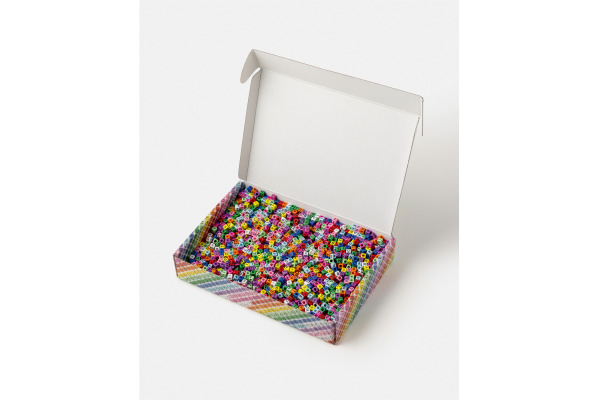 FOLIA Buchstaben-Perlen, eckig 500g 33995 Jumbo Pack, 5mm