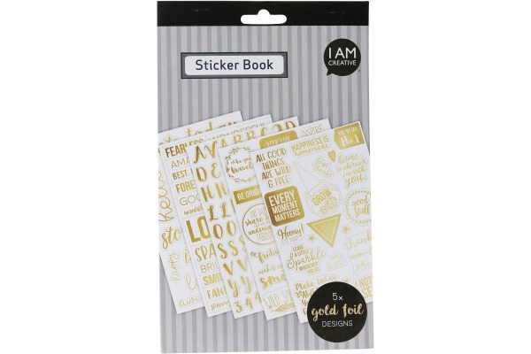 I AM CREA Stickerbook 4087.474 Goldfolie klar, 5 Blatt