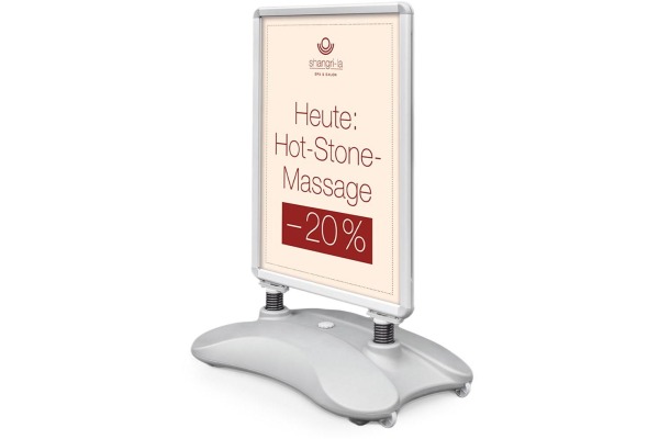 DEFLECTO Kundenstopper Outdoor A1 PPA100S silber 78.5x113cm