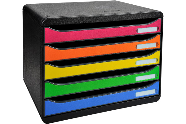 BIELLA Schubladenbox BigBox quer A4+ 30879802 schwarz/Harlekin 5 Schubl.