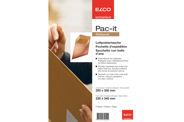 ELCO Luftpolstertasche 225x340mm 74552.92 braun 4 Stück