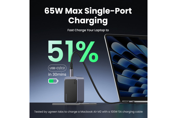 UGREEN USB-C Wallcharger Nexode S 35042 65W,3-Port,GaN,FastCharger