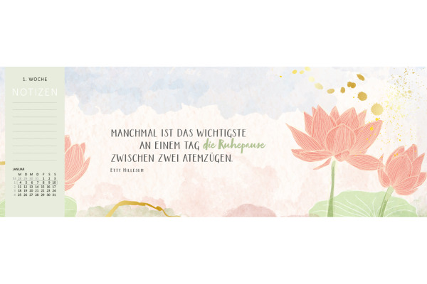 ARS EDITI Tischkalender 2027 13930 Einatmen DE 29.7x11.5cm