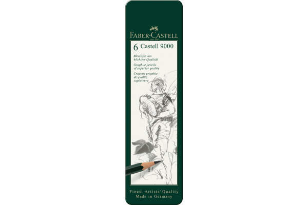 FABER-CA. Bleistift CASTELL 9000 119063 Metalletui 6 Stück