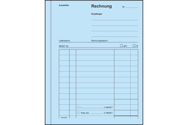 FAVORIT Formularbuch Rechnungen A6 9201 OK Durchschreibepapier 50x2 Blatt