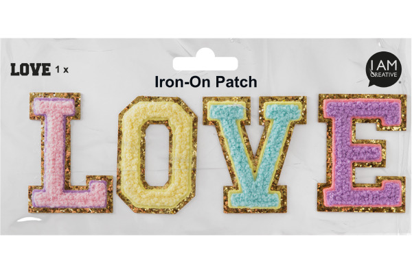 I AM CREA Iron-On Patch 1214.14 Love 3 Stück