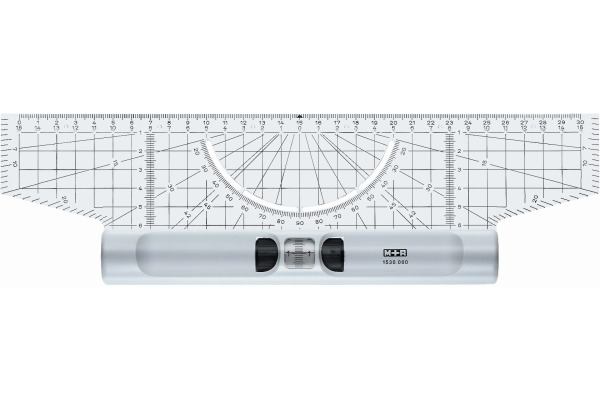 M+R Rolllineal Acryl 30cm 715300000 Winkelmesser Lupe