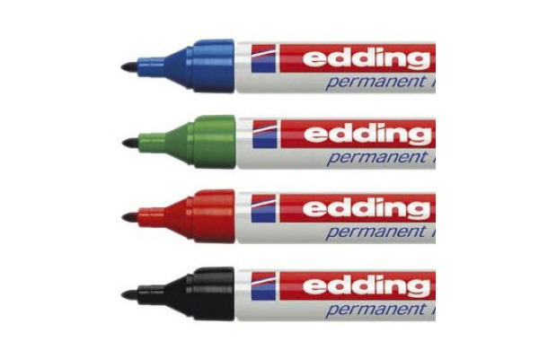 EDDING Permanent Marker 3000 1.5-3mm 3000BLI12 4 Farben ass. Blister