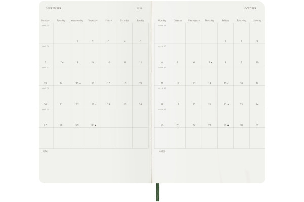 MOLESKINE Agenda Classic Large 2027 DSK1512DC 1T/1S myrtengrün SC 13x21cm