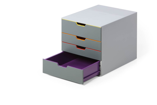 DURABLE Schubladenbox Varicolor 4 760427 grau/bunt 4 Schubl.