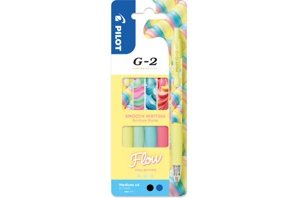 PILOT Gelschreiber G-2 Flow 0.7mm 140.00364 assortiert 4 Stück