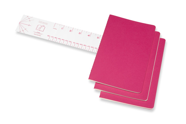 MOLESKINE Notizheft Cahier 3er Set A5 647629681 pink, blanco 80 Blatt