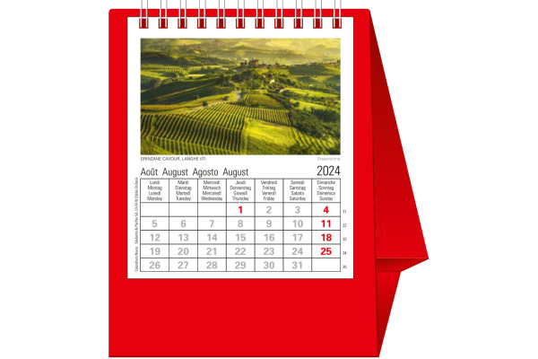 NOVOS Tischkalender Europa 2027 500015 1M/1S rot ML 11.5x14cm