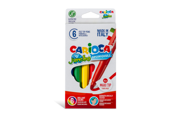 CARIOCA Fasermaler Jumbo Box 6mm 40568 6 Stück