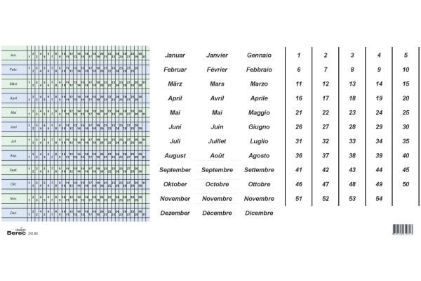 BEREC Datumsstreifen DS83 7-Tage-Woche selbstklebend