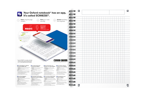 OXFORD Spiralheft Office A5 100104341 ass., kariert 5mm 90 Blatt