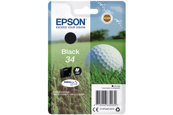 EPSON Tintenpatrone schwarz T346140 WF-3720/3725DWF 350 Seiten