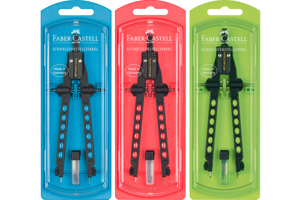 FABER-CA. Schnellverstellzirkel Factory 174335 Neonfarben im 3D Design