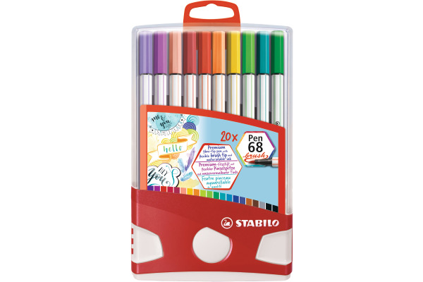 STABILO Fasermaler Pen 68 Brush 568/20-02 ass. 20 Stück