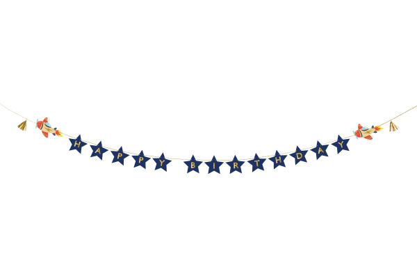 PARTYDECO Girlande Happy Birth. 2.5m GRL108 Fahrzeuge