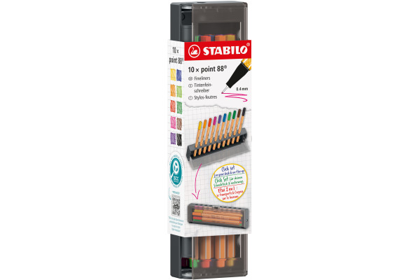 STABILO Fineliner Point 88 0.4mm 8810-5 Klicketui 10 Stück