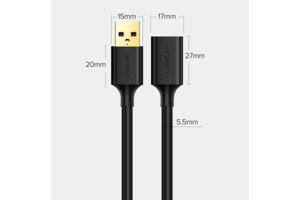 UGREEN Extension Cable USB 3.1 30126 1.5m, Black