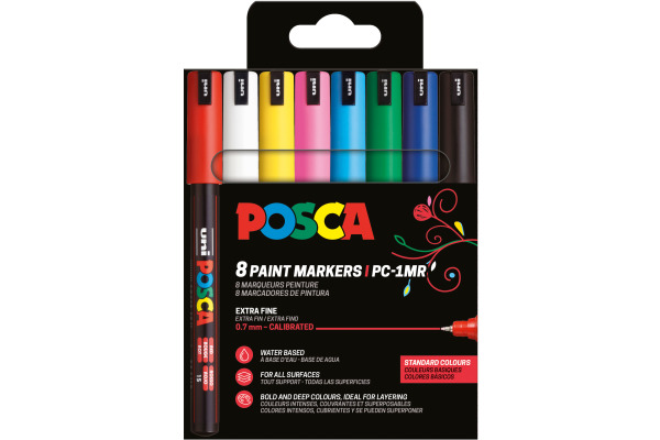 POSCA Fineliner 0.7mm PC-1MR 8P 8 Stück, assortiert
