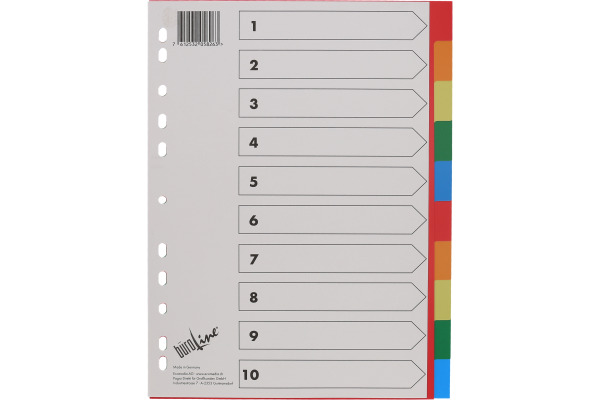 BÜROLINE Register PP A4 40983 multicolor 10-teilig