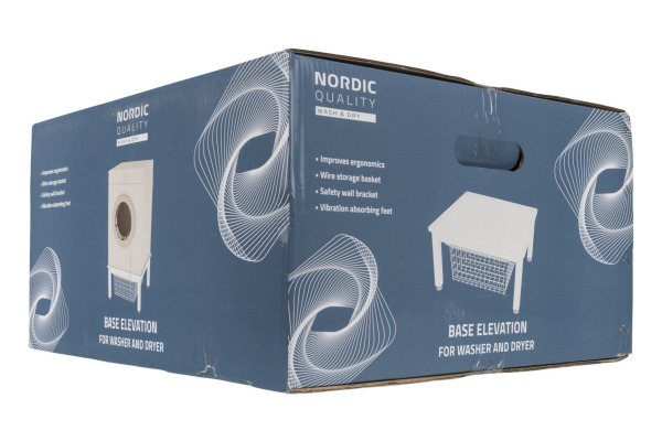 NORDIC Q Base elevation washer/dryer 352135 with basket, 62x56x30cm