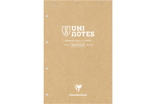 CLAIREFON Notizblock Uni Notes A4+ 9873C braun, kariert 70 Blatt