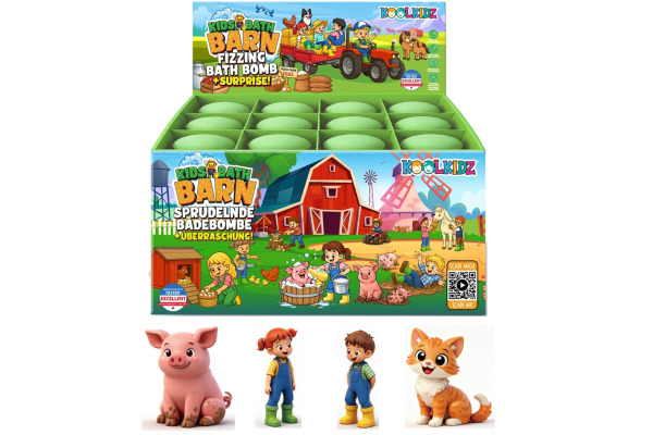 KOOLKIDZ Badebombe sprudelnd 3563757 4 assortiert, Farm
