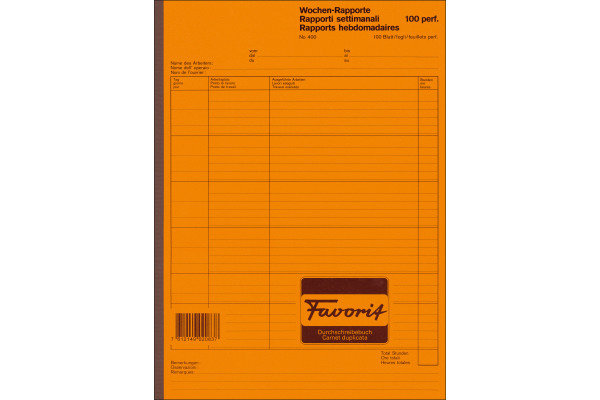 FAVORIT Wochen-Rapport D/F/I A4 400 weiss 100 Blatt