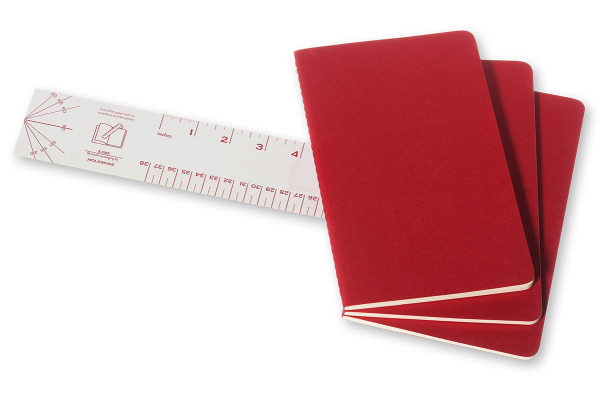 MOLESKINE Notizheft Cahier A5 101-4 liniert, rot 3 Stück