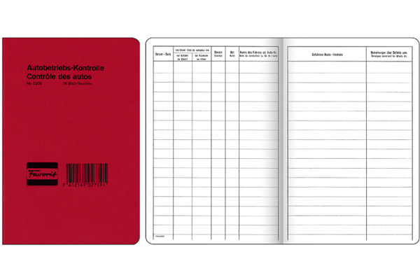 FAVORIT Autobetriebskontrolle D/F 5208 12,0×18,0cm 48 Blatt