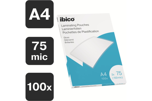 IBICO Laminiertasche A4 627316 glanz, 75my 100 Stk