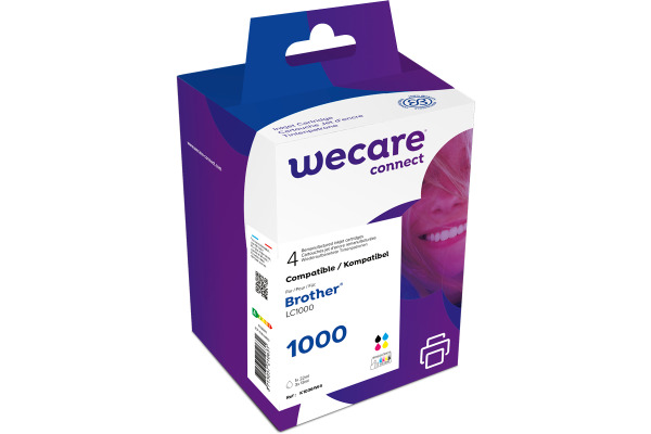 WECARE Multipack rebuilt CMYBK LC1000VAL z.Brother DCP-130 1x22/3x13ml