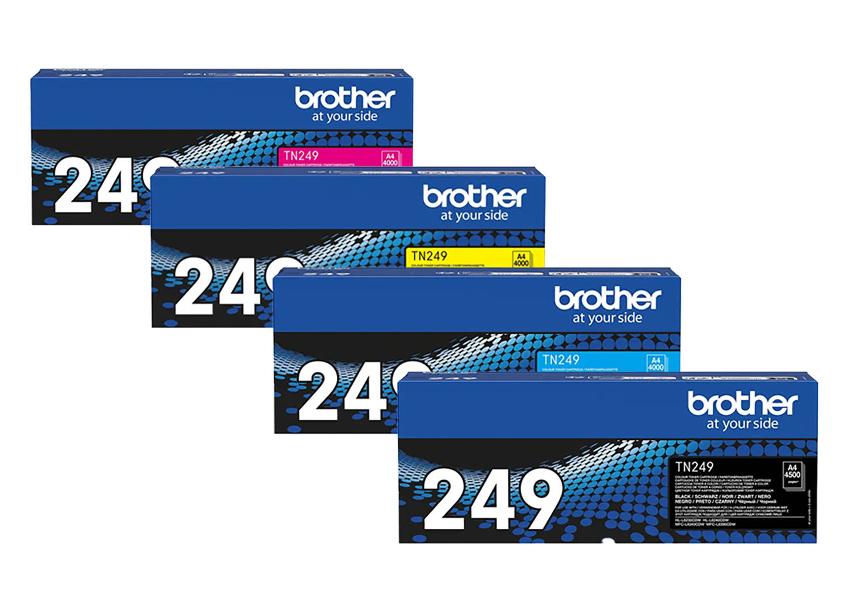Original Brother Toner SET TN249/TN-249 Multipack / Set mit allen vier Farben