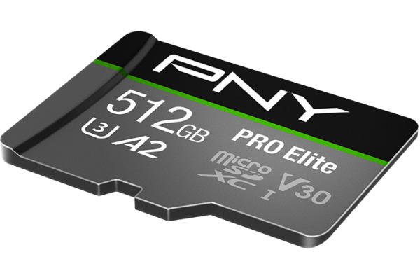 PNY micro-SDXC Pro Elite 512GB PSDUX512U UHS-I U3 A2 & adapter
