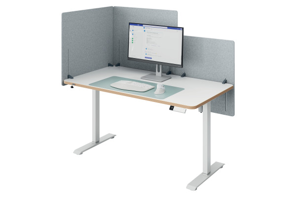 LEITZ Trennwand Leitz ERGO 80x70cm 61230085 grau, höhenverstellbar