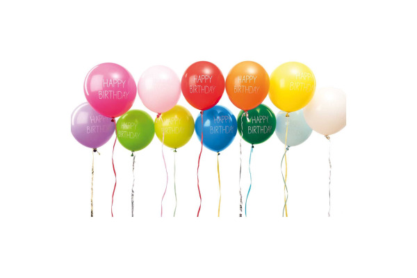 RICO DESI Luftballons 30cm 81001.00. Happy Birthday