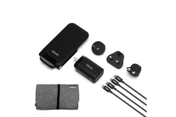 VINNIC Trivor 4-in-1 VPTK4IGTK Global Travel Kit, Black