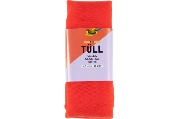 FOLIA Tüll-Stoff 3mx50cm 8020 rot
