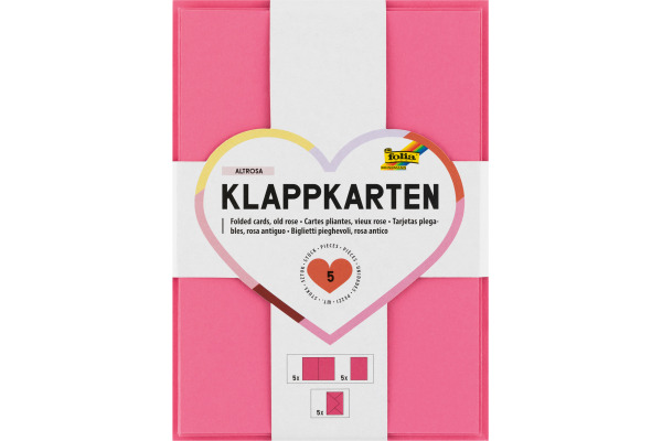 FOLIA Klappkarten A6 150529 220g, altrosa 5 Stück