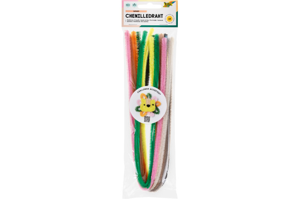 FOLIA Chenilledraht 8mmx50cm 779893 Safari 10 Stück