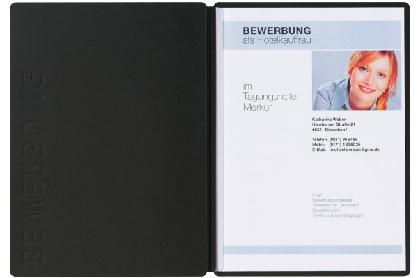 PAGNA Bewerbungsmappe Solo A4 22006-04 schwarz 5mm
