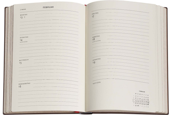 PAPERBLAN Agenda Blaue Weide 2027 FD1855-2 1W/2S HOR Midi SC DE 13x18cm