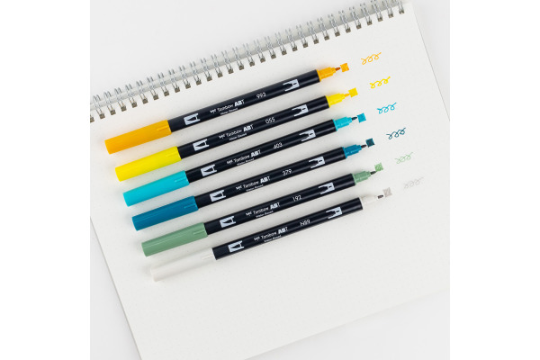 TOMBOW Dual Brush Pen ABT ABT-6PLEM Lemon Squeezy 6 Stück