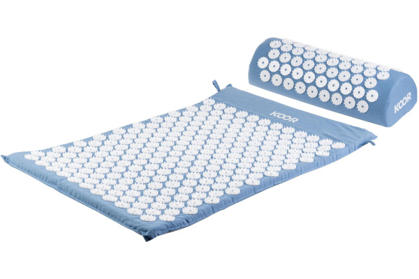 KOOR Akupressurmatte mit Kissen F01575 blau/weiss