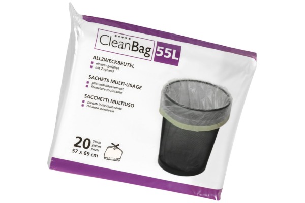 CLEANBAG Allzweckbeutel 2575 55lt, 20 Beutel