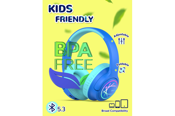ICLEVER Kids Bluetooth Headphones C10-2083N BTH18, LED, 43h, blue